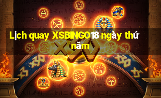 Lịch quay XSBINGO18 ngày thứ năm